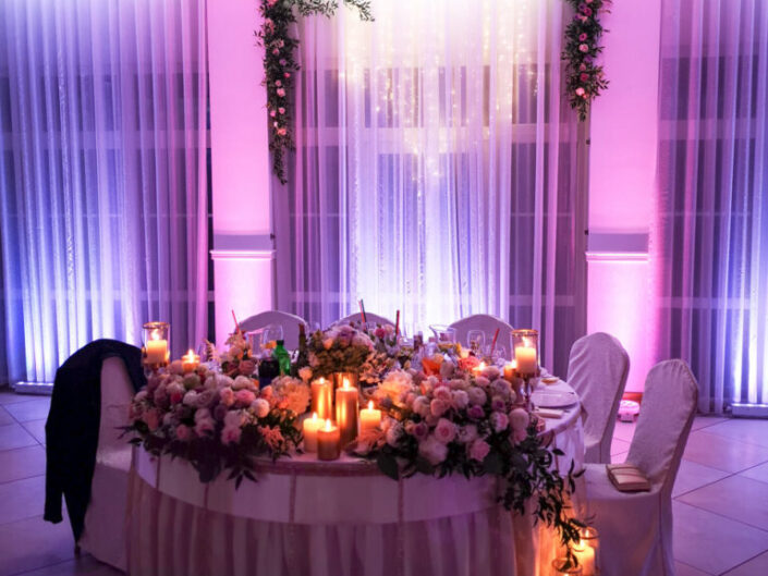 Bella-arte dekoracja światłem wesele „Liliowy Staw”